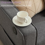 TYBOATLE 65" Small Couches for Bedroom, Mid-Century Modern Tufted Comfy Loveseat w/USB Charging Ports and Wide Arms, 2 Seater Office Small Sofa for Dorm, Apartment, Grey TYBOATLE