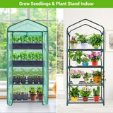 Ohuhu Mini Greenhouse for Indoor Outdoor, Small Plastic Plant Green House 4-Tier Rack Stand Portable Greenhouses with Durable PE Cover for Seedling, 2.5x1.6x5.2 FT, Ideal Gardening Gifts for Women Men Ohuhu