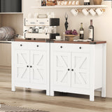 SPERTIKC Coffee Bar Cabinet, Farmhouse Sideboard Buffet Cabinet with Storage, White Kitchen Storage Cabinets with Large Drawer,2 Doors, Adjustable Shelves for Dining Room,Living Room SPERTIKC
