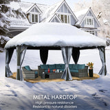 Kozyard Alexander 12' X 18' Hardtop Gazebo, Aluminum Metal Gazebo with Galvanized Steel Double Roof Canopy, Curtain and Netting, Permanent Gazebo Pavilion for Patio, Backyard, Deck, Lawn (Gray) Kozyard