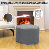 AbunHeri Outdoor Ottoman Outdoor Ottomans for Patio 19x12 Inches Modern Lightweight Foam Stuffed Pouf Outdoor Footstool Footrest Foot Stool Waterproof (Gray) AbunHeri