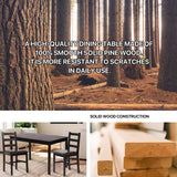 Kitchen Table Set for 2, 3 Piece Wooden Dining Table Set with 2 Chairs for Small Space, Modern Square Counter Height Small Dinette Set for Kitchen, Restaurant, Dark Brown Dkeli