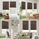 LazBlinds Cordless Bamboo Roman Shades, Privacy Blinds for Interior Windows, Room Darkening Roll Up Bamboo Blinds for Home & Patio, 33.5" W x 64" H, BDP-Espresso LazBlinds