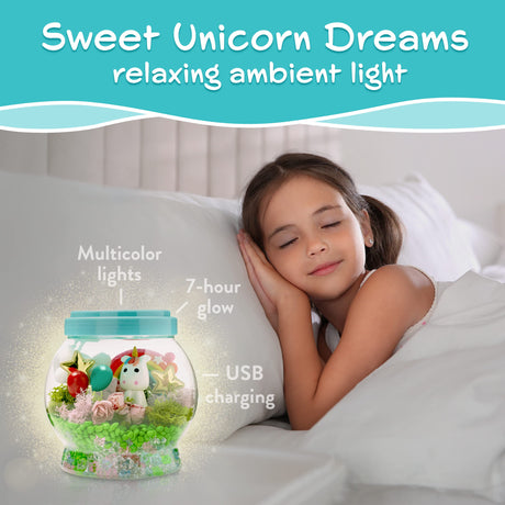 Memory Building CO Light-Up Unicorn Terrarium Kit for Kids - Christmas & Birthday Gift for Girl or Boy - Best Unicorn Toys & Kits, Arts & Crafts Gifts for Girls & Boys Age 4 5 6 7 8 9 10-12 Year Old The Memory Building Company