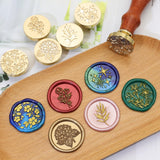 SWANGSA Botanical Flower Wax Seal Stamp Kit with 450pcs Sealing Wax Beads, 2 Pens and Spoon for Wedding, Invitations, Cards, Envelope, Christmas SWANGSA