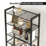 IFELS Over The Toilet Storage Cabinet, Over Toilet Bathroom Organizer Shelf 4 Tier Large Capacity, Sturdy Space Saving Bathroom Shelves Over Toilet Storage, Pre Drilled Holes, Easy to Assemble(Black) IFELS