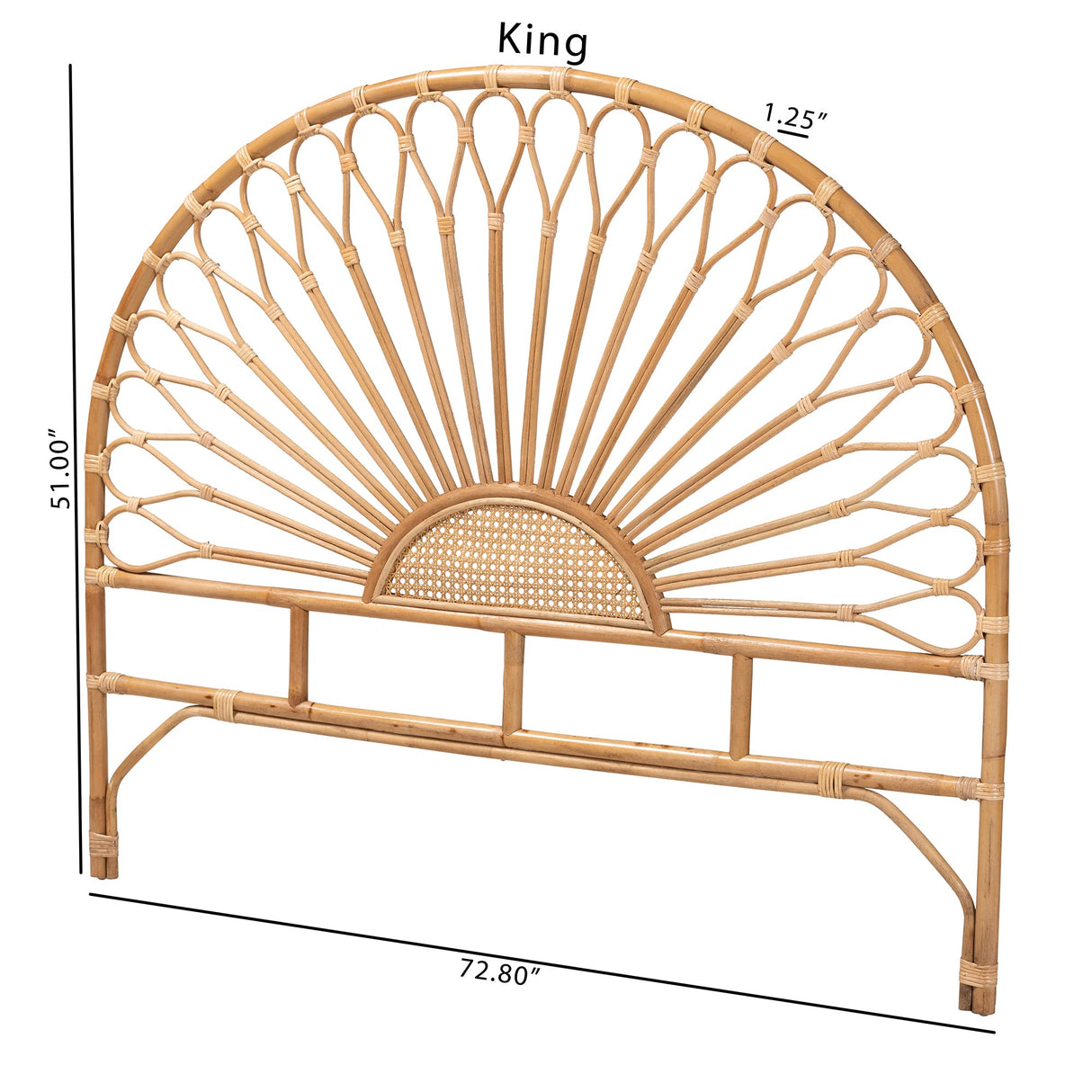 bali & pari Perenna Natural Rattan Standalone Headboard, Queen bali & pari