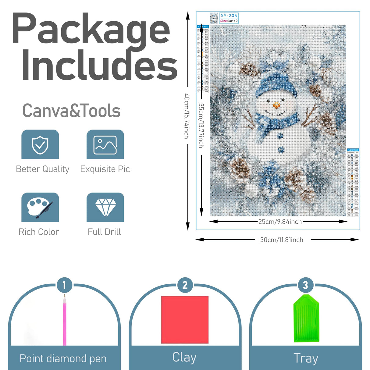 JOASURA Christmas Diamond Art Kits for Adults,DIY Snowman Diamond Painting Round Full Drill 12x16in,5D Diamond Dots Art for Beginning Xmas Home Wall Decor JOASURA