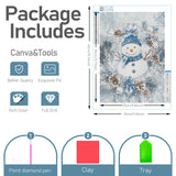 JOASURA Christmas Diamond Art Kits for Adults,DIY Snowman Diamond Painting Round Full Drill 12x16in,5D Diamond Dots Art for Beginning Xmas Home Wall Decor JOASURA