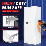 Superday 12-15 Rifle Gun Safe with Keyboard, Quick Access Large Gun Safe for Rifles, Locking Gun Cabinet Rifle Safe with Gun Safes Pockets and Adjustable Rifle Rack for Home, Office（White） Superday