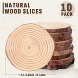 FUMILE Unfinished Natural Wood Slices 5.1-5.5 Inch, 10 PCS Round Wooden Discs with Tree Bark, Wood Slices for Centerpieces for Handmade Crafts, Wood Circles for Rustic Wedding Decoration FUMILE