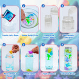 Make 3 Sensory Bottle, Glow-in-The-Dark Magic Gel Water Fairy Toy, DIY 100+ Aqua Water Squishy kit with 18 Shape Molds, 100ml Gels, 5L Bucket, Shell, Glitter, Pom-Poms, Arts Crafts for Kids Craft Spot!