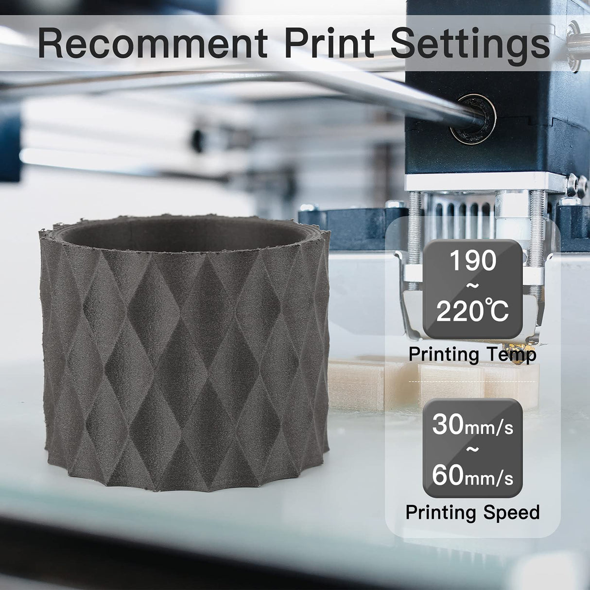 AMOLEN Wood Filament Bundle 3D Printing Filament Wood Sets,Walnut,Cherry Wood,Bamboo Wood,Ebony Black Wood,3D Printer Filament,PLA Filament 1.75mm,200g/Spool AMOLEN