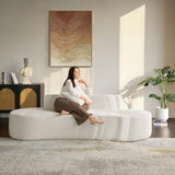 The support you need Curved Sofa Couch All Foam Design Frameless, no Assembly Required Female Leader Style Comfy Cloud Couch. Ivory The support you need