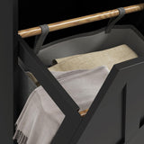 HOMCOM Tilt Out Laundry Hamper Cabinet with 2 Removable Baskets, Freestanding Bathroom Storage Cabinet with 2 Drawers, Trash Can Cabinet for Living Room, Laundry Room, Black HOMCOM