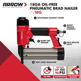 Arrow PT18G Gauge Oil-Free Pneumatic Brad Nailer - Small Light Trim and Interior Molding Work, Operates Up to 100psi Compression Unit, Fits 5/8", 3/4", 1", 1.5", 2" Brad Nails Arrow