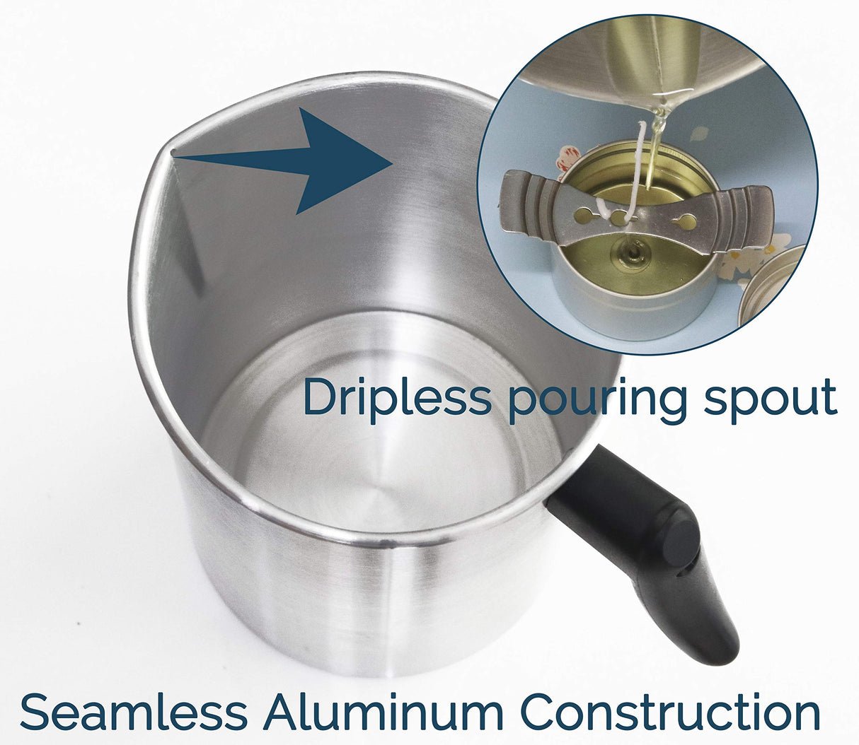 Aroparc Candle Making Pouring Pot 101oz, Wax Melting Pot, Dripless Pouring Pitcher for Candle Making Aroparc