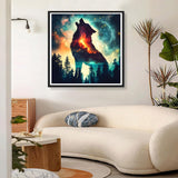 DPHERO DIY Wolf Diamond Painting Kits for Beginners Adults,5D Starry Sky Diamond Art Kits,Round Full Drill Forest Diamond Painting Art,DIY Painting by Numbers Diamond Art Painting 12x12 inch DPHERO