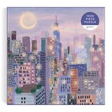 Galison City Lights 1000 Piece Puzzle in a Square Box from Galison - 1000 Piece Puzzle for Adults, Beautiful Illustrations from Joy Laforme, Thick and Sturdy Pieces, Idea Galison