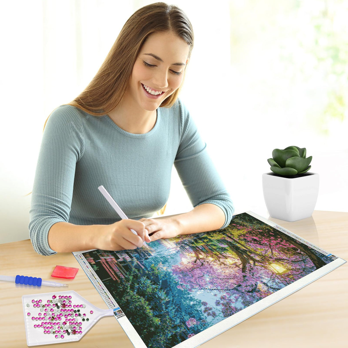 JOOZ Large Diamond Painting Kits for Adults DIY 5D City Street Scene Diamond Art Kits for Adults Full Drill Diamond Painting Flowers Gem Painting Kits for Gift Home Wall Decor 27.5x15.7 Inch JOOZ