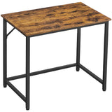 VASAGLE Computer Desk, Gaming Desk, Home Office Desk, for Small Spaces, 19.7 x 31.5 x 29.5 Inches, Industrial Style, Metal Frame, Rustic Brown and Black ULWD038B01 VASAGLE