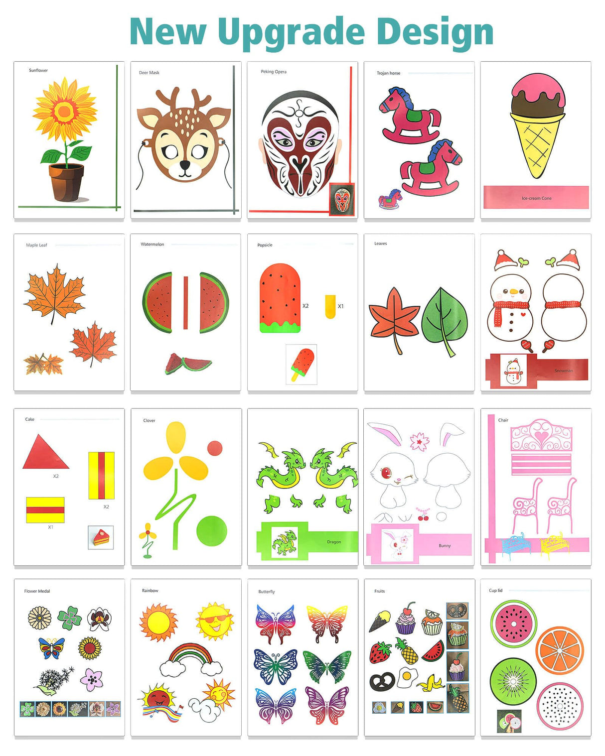 3D Pen Painting Drawing Book, Reusable Colored 40 Pattern Thick Paper Templates with Two Clear Plate, 3D Painting Graffiti Stencils for Kids DIY Gifts, Vomika Vomika