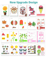 3D Pen Painting Drawing Book, Reusable Colored 40 Pattern Thick Paper Templates with Two Clear Plate, 3D Painting Graffiti Stencils for Kids DIY Gifts, Vomika Vomika