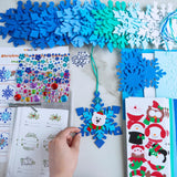 Winlyn 24 Sets Christmas Craft Kits Winter Crafts DIY Christmas Snowflake Ornaments Decorations Art Sets Foam Snowman Santa Owl Christmas Stickers for Kids Holiday Classroom Activities Party Favors Winlyn
