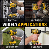 Alloyman 1/2 inch Impact Wrench Cordless, Max Torque 555 Ft-lbs Battery Impact Wrench 20V Brushless Motor 2000 RPM, with 6 Sockets, 3 Extension Bars, 4.0 AH Li-ion Battery and 1 Hour Fast Charge Alloyman