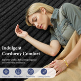 133" Oversized Couches for Living Room Modern Sectional Couch for Living Room Corduroy Boneless Couchs Comfy Cloud Couch Flexible Modular Sectional Sofa (Black, with Cup Holder) KOPSEE