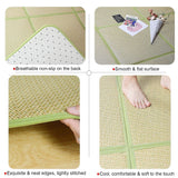 Nisorpa 71'' x 71'' Japanese Tatami Mat Igusa Tatami Mattress 0.47'' Thick Japanese Floor Mattress Rattan Non-Slip Breathable Memory Foam Area Rug Tatami Rug Mat Bedroom Sleeping Crawling Mat, Green Nisorpa