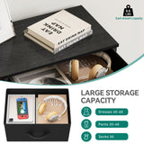 YITAHOME Storage Tower with 4 Drawers - Black Fabric Dresser, Organizer Unit for Bedroom, Living Room, Closets - Sturdy Steel Frame, Easy Pull Fabric Bins & Wooden Top YITAHOME