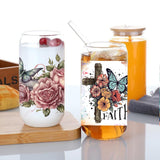 Jesus Faith UV Transfer Sticker 8 Sheet Waterproof 3D Cup Wraps Stickers for 16OZ Glass Mug Rub On Transfer Furniture Craft DIY Crafts AMONEYLS