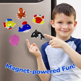 ArtCreativity Ocean Animals Plaster Painting Kit for Kids - 6 Aquatic Plaster Figurines, 2 Paint Sets, 2 Brushes, and 6 Circle Magnets for Display - 8 Different Paint Colors - Kids Painting Set ArtCreativity