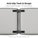 LIKIMIO 118" Modern L-Shaped Modular Sectional Sofa for Living Room, Corduroy Upholstery Grey, Oversized 3-Seater Couch with Deep Seat and Movable Ottoman – No Assembly LIKIMIO