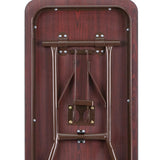 EMMA + OLIVER 6-Foot Mahogany Melamine Laminate Folding Training/Seminar Table - Event Table EMMA + OLIVER