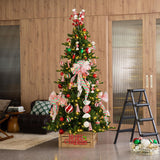 Glitzhome 27" L Wooden Crate Tree Collar, Natural Wooden Merry Christmas Christmas Tree Base Cover Farmhouse Tree Box Decorative Christmas Tree Skirt Glitzhome