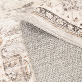 Washable Living Room Area Rug：8x10 Bedroom Rugs - Farmhouse Distressed Printed Floral Carpet - Foldable Non-Shedding Floor Carpet for Dining Room 8'x10' Beige YOUFORTONG