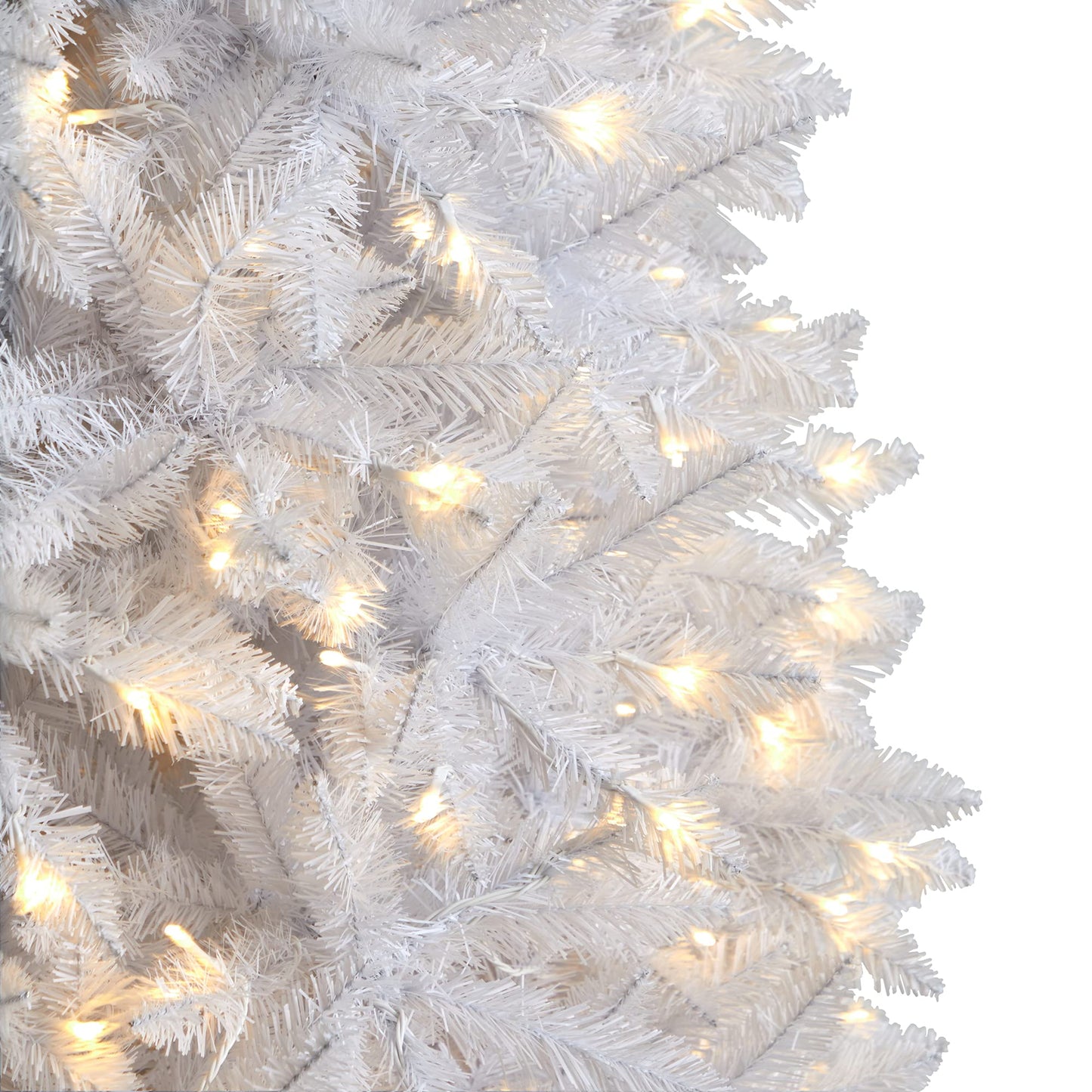 Nearly Natural 10ft. Slim White Artificial Christmas Tree with 800 Warm White LED Lights and 2420 Bendable Branches