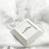 COLLECTIVE HOME - Ceramic Jewelry Tray, Monogram Decorative Trinket Dish for Rings Earrings Necklaces Bracelet Watch Keys, Birthday Mother's Day Christmas Gift for Women, 4" x 4" (B) COLLECTIVE HOME