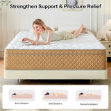 Niqooia Queen Size Mattresses, 12 Inch Hybrid Mattress in a Box, Memory Foam and Individual Pocket Springs, Soft and Breathable, Fiberglass Free, CertiPUR-US Certified, Cooling Queen Mattresses Niqooia
