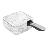 West Bend Deep Fryer with Adjustable Temperature Control Nonstick Basket Easy-View Window and Temperature Guide, Folding Handle and Locking Cover for Easy Storage, 3-Liter, Silver,Black, DFWB3LBK13 West Bend
