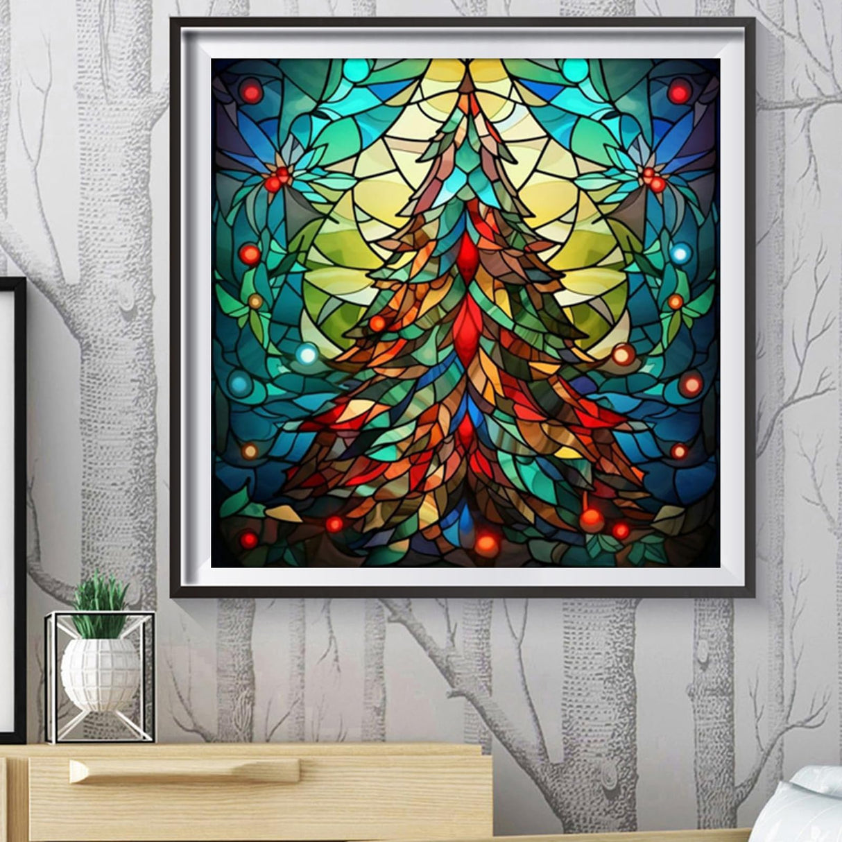 KICHANG Christmas Tree Diamond Painting Kits 5D Diamond Painting,DIY Diamond Art Diamond Painting Kits for Adults,Round Full Drill Diamond,Diamond Dots Diamond Art Kits for Home Decor Gift-12x12inch KICHANG