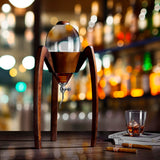 Woodronic Decanter Set for Men with 12.5 oz Whiskey Glasses, 68 oz Crystal Glass Liquor Decanter with Solid Wood Stand and Lid for Bourbon Vodka, Birthday or Valentine's Day Gift for Him Woodronic