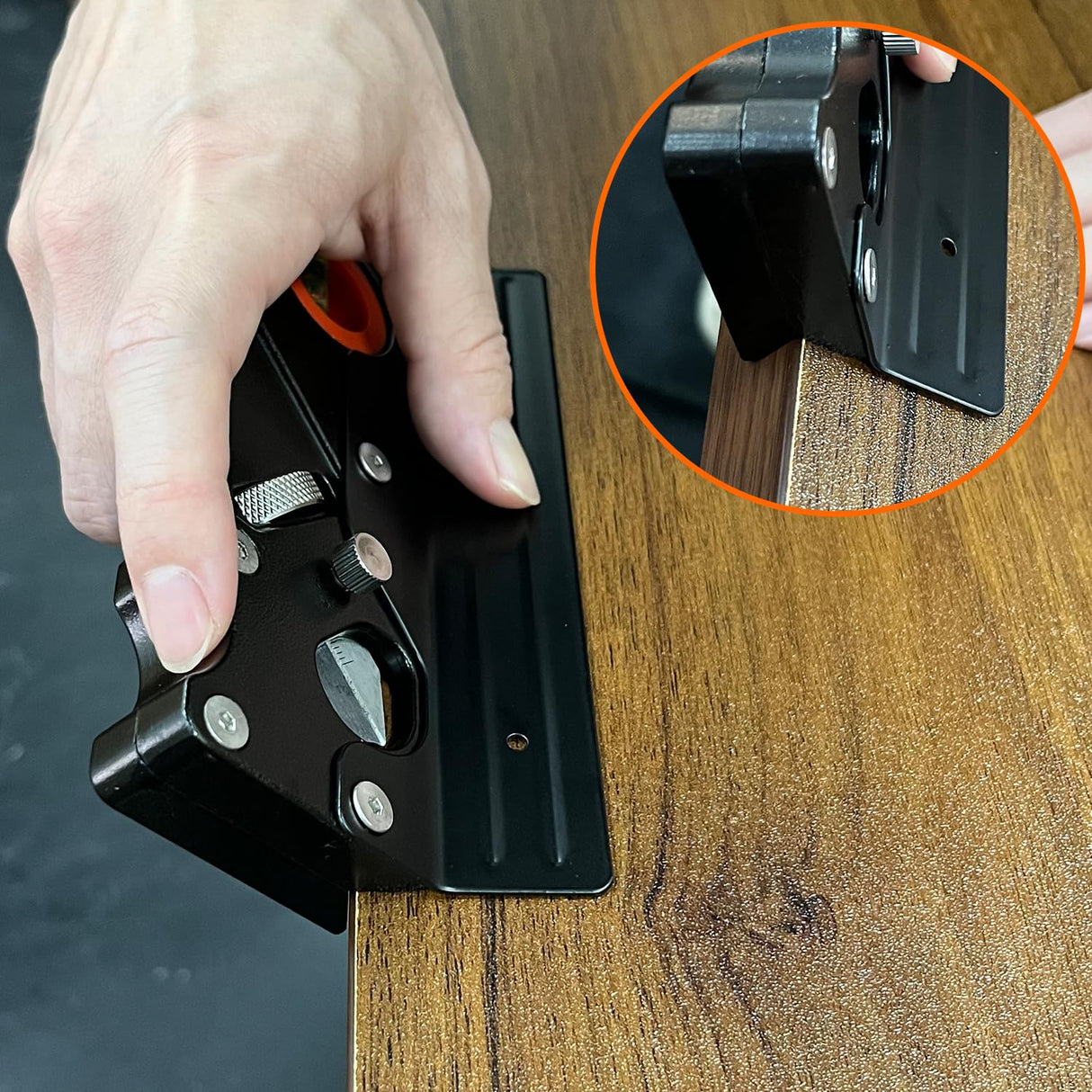 ZiBeiLe Chamfer Plane, Handheld Planers with Auxiliary Locator and 7 Blades, Woodworking Hand Planer Suitable for Quick Edge Trimming of Wood, Black, ZBD-0BA-QQK764 ZiBeiLe