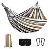 SZHLUX Double Hammock,Cotton Hammock Portable Hammock with Carry Bag，Perfect Camping Outdoor/Indoor Patio Backyard,Coffee SZHLUX