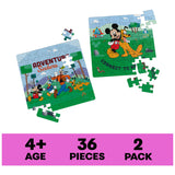 Disney Mickey Mouse, 2-Puzzle Pack 36-Piece Jigsaw Puzzles Storage Tubes Disney Toys Mickey Mouse Clubhouse Kids Puzzles Disney Gifts, for Ages 4 and up Spin Master Games