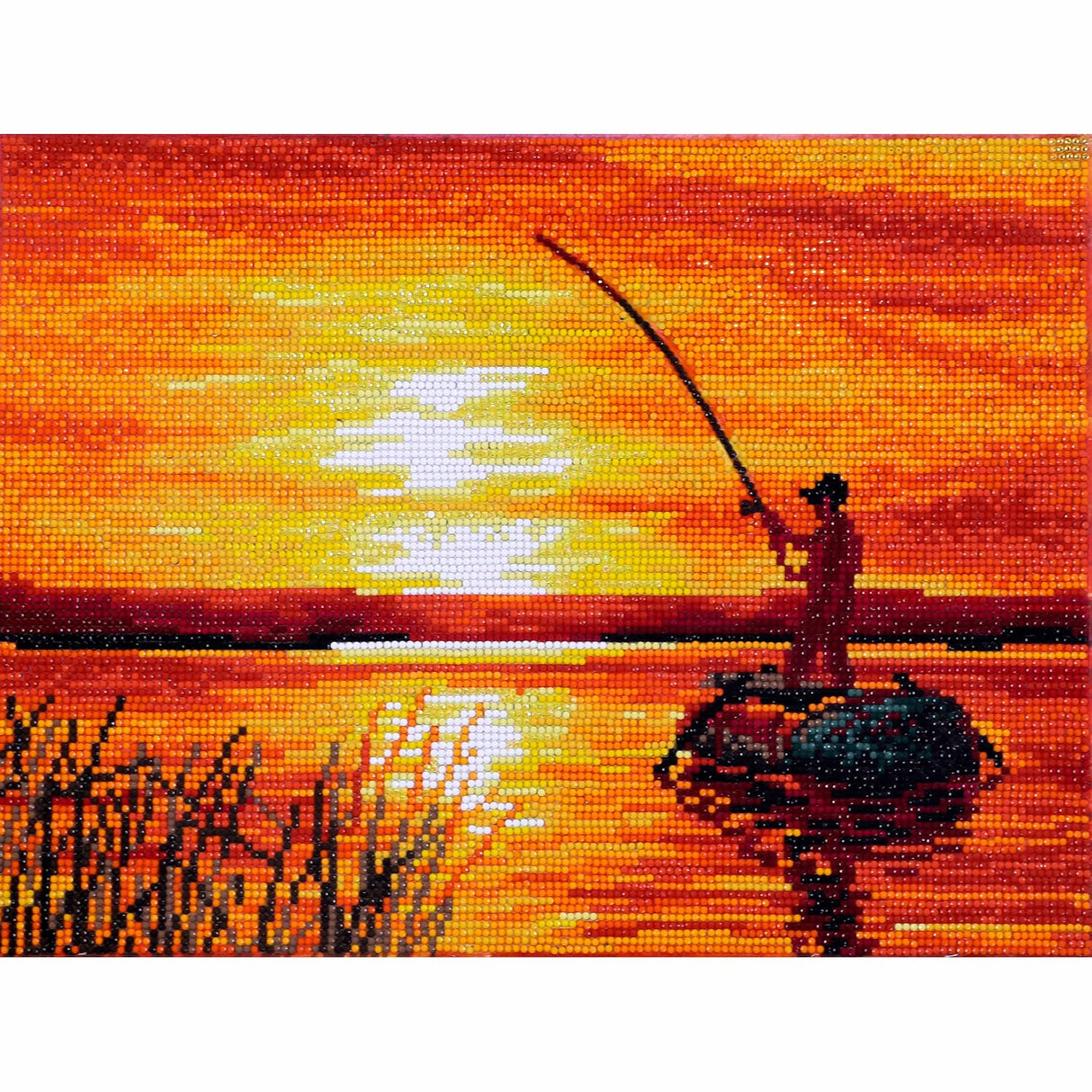 DIAMOND DOTZ at Home Fishing at Sunrise Diamond Painting Kits for Adults - Diamond Art Kits a Relaxing Creative Craft Kit with Dotz Gems 16x12 DIAMOND DOTZ