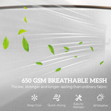 Outsunny 2 Person Outdoor Glider Bench, Patio Swing Glider Chair Loveseat with Breathable Mesh, Table, Steel Frame for Garden, Backyard, Porch, Cream White Outsunny