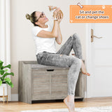 TROPOW Cat Litter Box Enclosure Furniture with Top Opening and Cushion, Hidden Litter Box Cabinet with Storage, Privacy Cat Box Enclosure, Grey TROPOW